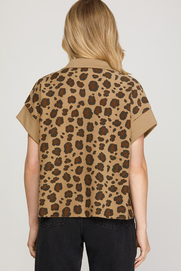 MIDNIGHT SUN LEOPARD PRINT TOP