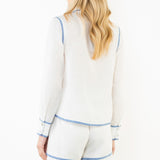 ONLINE EXCLUSIVE:  RESORT LUXE STRIPED ACCENT SHIRT