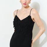 CUE THE ROMANCE 3D FLOWER DETAIL DRESS