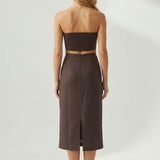CAPRI STROLL CHOCOLATE MIDI DRESS