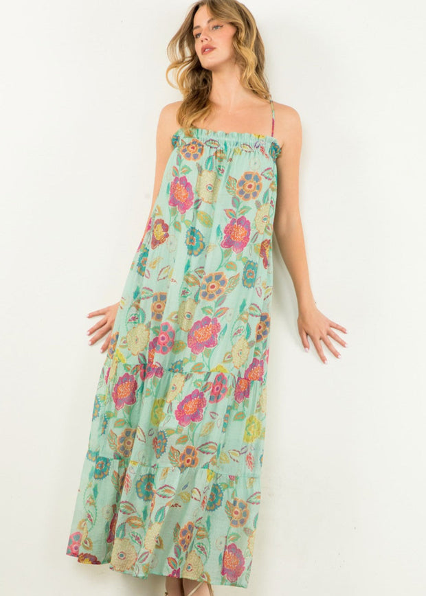 BOHO TRAVELS FLORAL MAXI DRESS