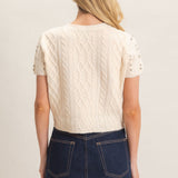 GLISTENING SMILE RHINESTON EMBELISHED SWEATER