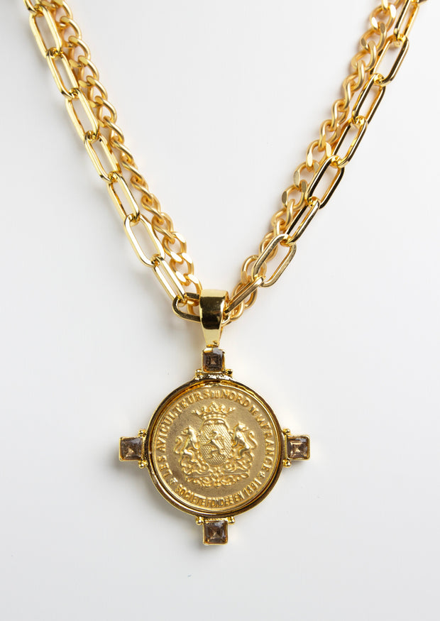 OH SO TRACIE GOLD COIN NECKLACE - CHAMPAGNE