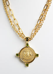 OH SO TRACIE GOLD COIN NECKLACE - CITRON