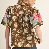 WELL PLAYED EMBROIDERED FLORAL TOP