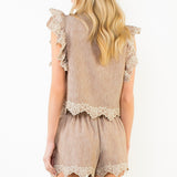 ONLINE EXCLUSIVE:  TRIP TO VENICE EMBROIDERY DETAIL SHORTS