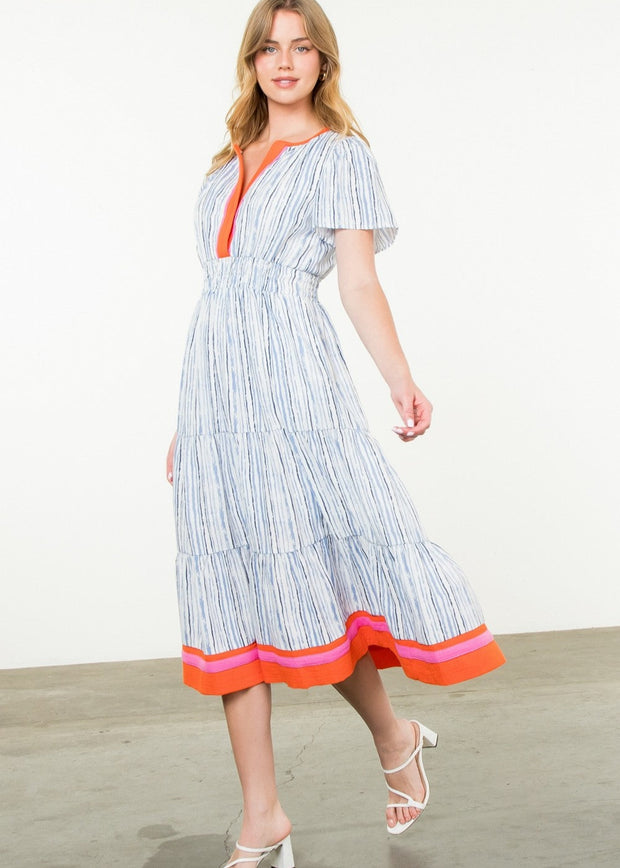 SUN-KISSED STRIPE MIDI DRESS