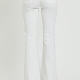 RISEN TUMMY CONTROL LOW RISE FLARE JEANS IN WHITE