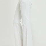 RISEN TUMMY CONTROL LOW RISE FLARE JEANS IN WHITE
