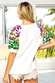 MARDI GRAS TINSEL & SEQUIN TOP