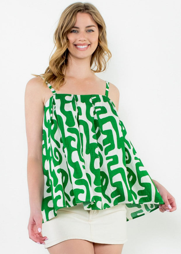 ISLAND HOPPING GREEN PRINT TOP