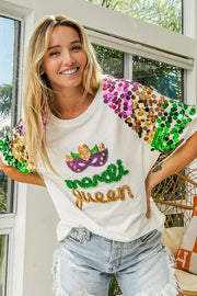 MARDI GRAS TINSEL & SEQUIN TOP