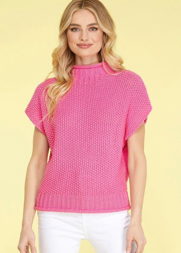 DOUBLE THE FUN MOCK NECK SWEATER - PINK OR LILAC