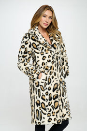 EVENING CHATS LONG LEOPARD FUR JACKET