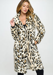 EVENING CHATS LONG LEOPARD FUR JACKET