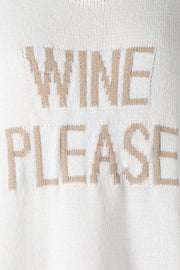 WINE PLEASE WHITE SWEATER