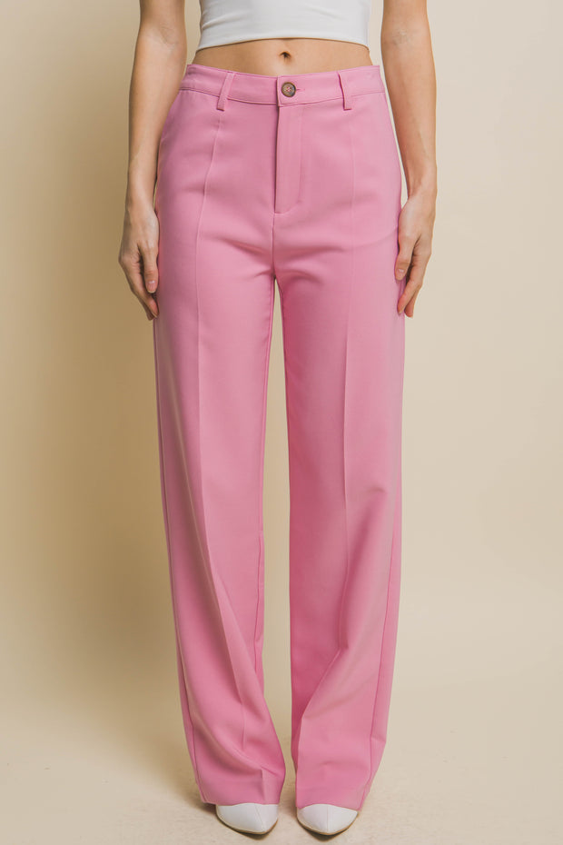 MAKE IT WORK PINK PLEATED TROUSERS