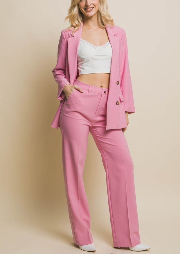 MAKE IT WORK PINK PLEATED TROUSERS