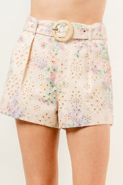 PART THE CROWD EMBROIDERED SHORTS