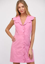 LET LOVE GROW SCALLOPED PINK DRESS