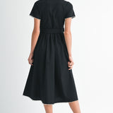 ELEVATED STYLE PEARL DETAILED MIDI DRESS