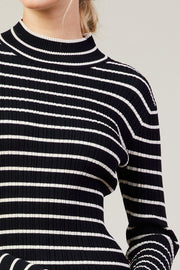 STAPLE STYLE BLACK & CREAM STRIPE TOP