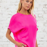 BASIC INSTINCTS DOLMAN SHORT SLEEVE BLOUSE