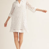 FORGET ME NOT WHITE CROCHET DRESS