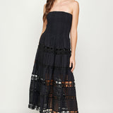 ONLINE EXCLUSIVE:  HEAT WAVE EYELET STRAPLESS TUBE DRESS - MULTIPLE COLORS