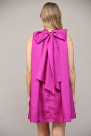 LIFETIME CELEBRATION MAGENTA HALTER BOWTIE DRESS