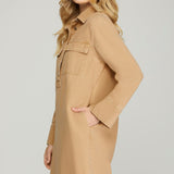 COUNT ME IN LONG SLEEVE COTTON DRESS
