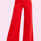 RISEN HIGH RISE WIDE LEG PALAZZO JEANS - FIESTA OR ALMOND