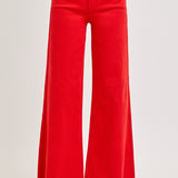 RISEN HIGH RISE WIDE LEG PALAZZO JEANS - FIESTA OR ALMOND