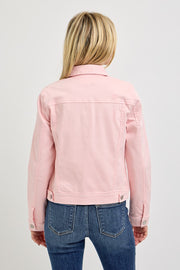 IN THE KNOW PINK VINTAGE WASH JACKET