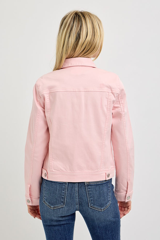 IN THE KNOW PINK VINTAGE WASH JACKET