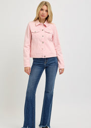 IN THE KNOW PINK VINTAGE WASH JACKET