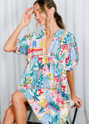 PACK A PUNCH FLORAL TIERED BABY DOLL DRESS
