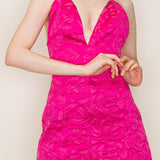 PROSECCO PLEASE HOT PINK JACQUARD MINI DRESS