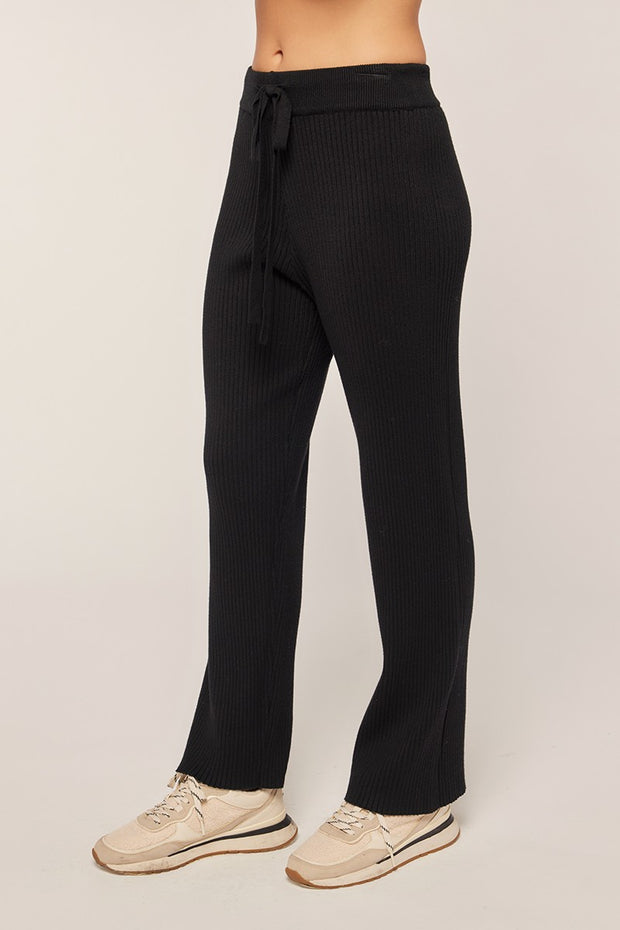 FOR THE DAY RIBBED DRAWSTRING PANTS - BLACK, BLUE OR CREAM