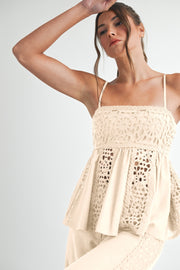 STORY UNTOLD IVORY LACE CAMISOLE