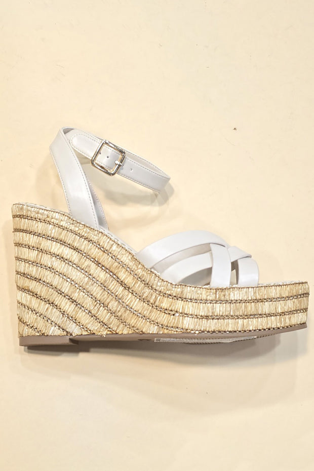 SUMMERTIME DAYS STRAPPY ESPADRILLE WEDGE - IVORY