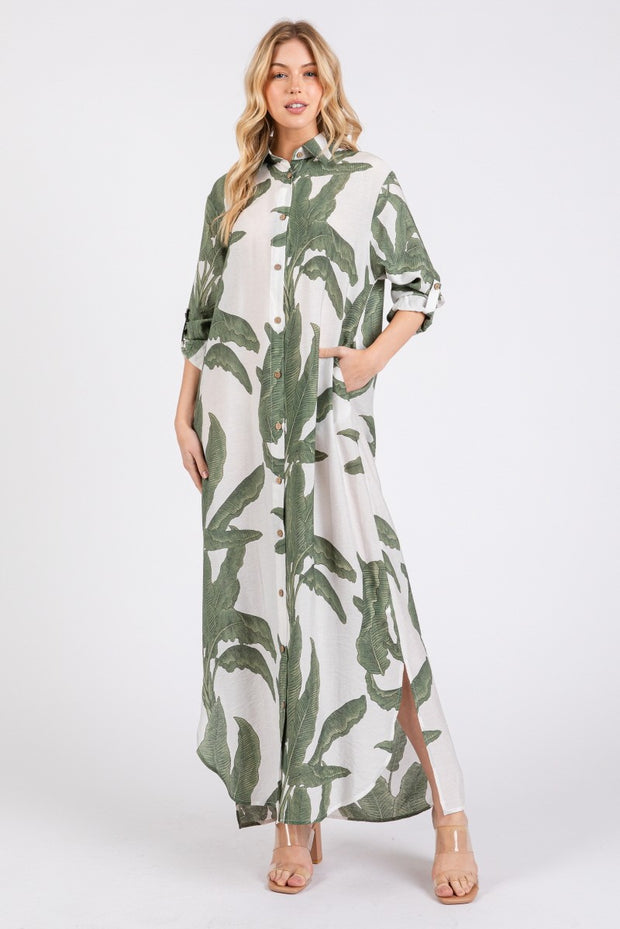 PALM BREEZE PRINT MAXI DRESS