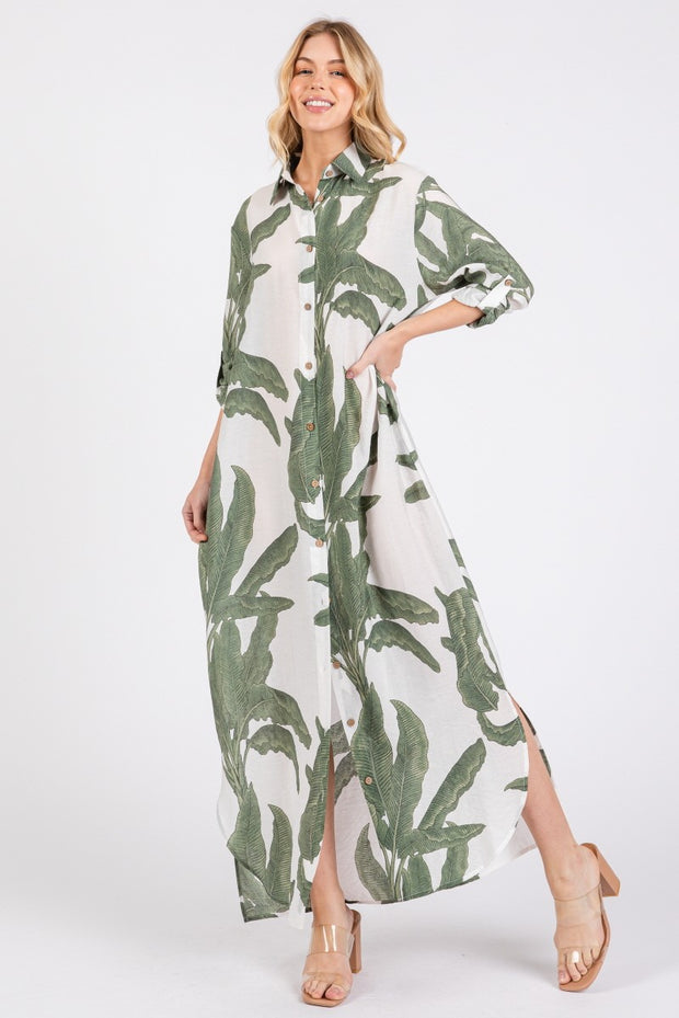 PALM BREEZE PRINT MAXI DRESS