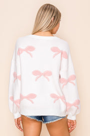 WRAPPED IN LOVE BOW EMBELLISHED SWEATER