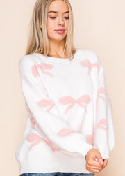 WRAPPED IN LOVE BOW EMBELLISHED SWEATER