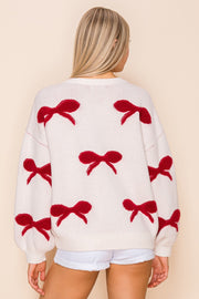 WRAPPED IN LOVE BOW EMBELLISHED SWEATER