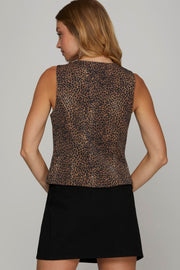 FIERCELY YOURS LEOPARD TWILL VEST