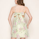 ANTIQUE EUROPEON FLORAL JAQUARD MINI DRESS