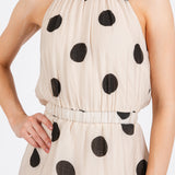 DARLING DOTS POLKA DOT HALTER DRESS
