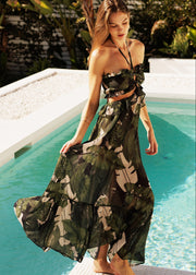 COSTA RICAN SUNSETS FLORAL MAXI DRESS
